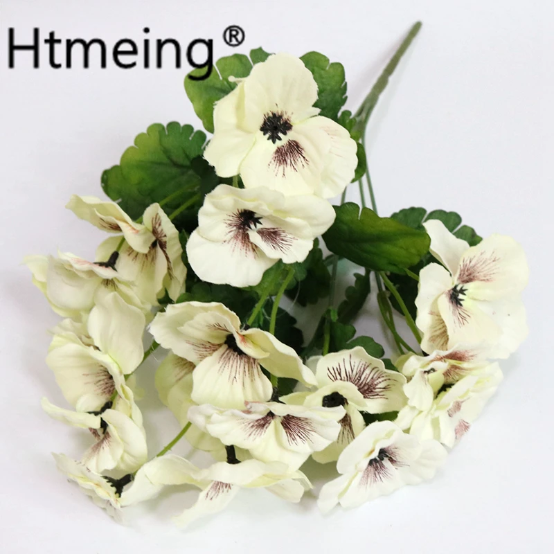Htmeing Искусственные цветы 17 дюймов искусственные анютины глазки шелковые поддельные бабочки цветок орхидеи домашний офис Свадебные украшения