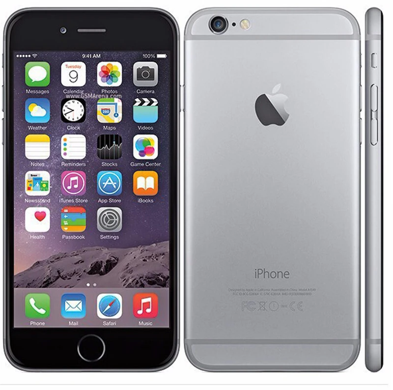 Apple iPhone 6, Заводские разблокированные смартфоны IOS, 4,7 дюймов, сенсорный экран, двухъядерный, LTE, Wi-Fi, Bluetooth, 8,0 МП камера