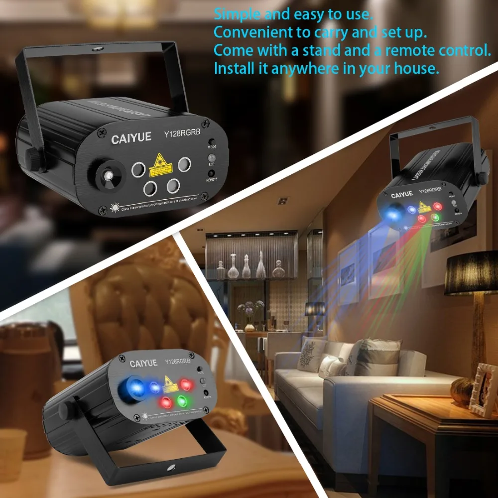 DJ лазерный сценический светильник 128RGB узоры проектор 3 Вт синий светодиодный сценический светильник ing для дискотеки светильник на Рождество вечерние праздники