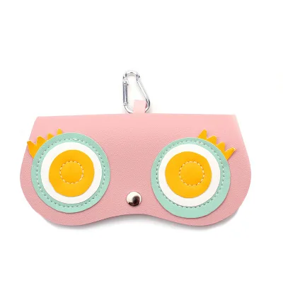 pink eye Новая мода животных мультфильм женщин портативный чехол из искусственной кожи солнцезащитные очки коробка для очков Солнцезащитные очки милая защитная сумка - Цвет: pink eye