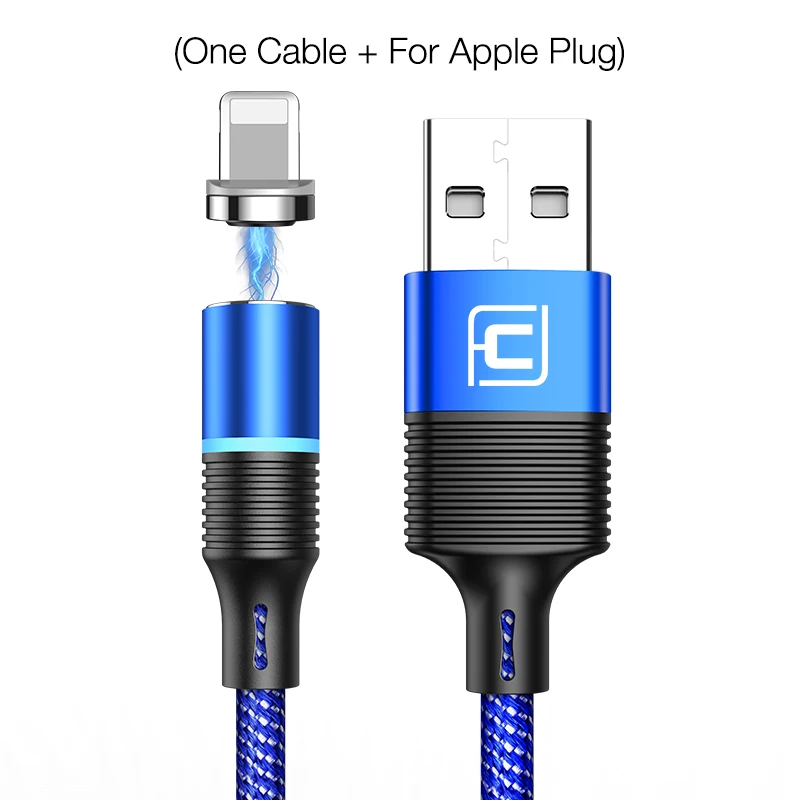 blue for iPhone Магнитный кабель Cafele Micro usb type C, магнитное зарядное устройство 3A, быстрая зарядка для iPhone, huawei, Xiaomi, мобильный телефон, кабели, провод для передачи данных - Цвет: blue for iPhone