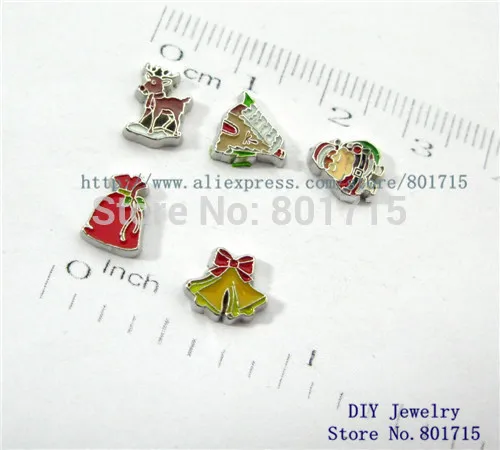 as gift FC321 Christmas series 10pcs zinc alloy DIY floating locket living charms fit for memory | Украшения и аксессуары