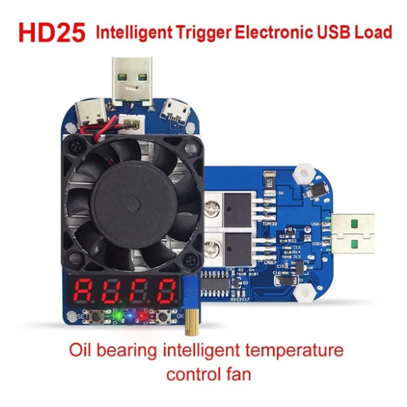 HD25 HD35 триггер QC2.0 QC3.0 25 Вт 35 Вт Электронный USB нагрузочный резистор разрядка тест батареи регулируемое напряжение тока 2 типа - Цвет: HD25