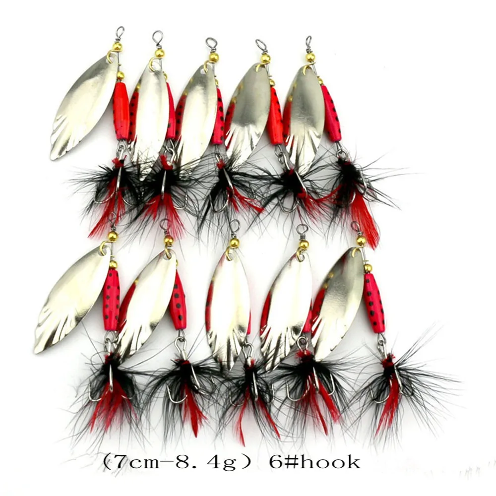 2PCS Compound Feather Sequins New Hot 10 Models Artficial Bait Fishing Lures Tackle False | Спорт и развлечения