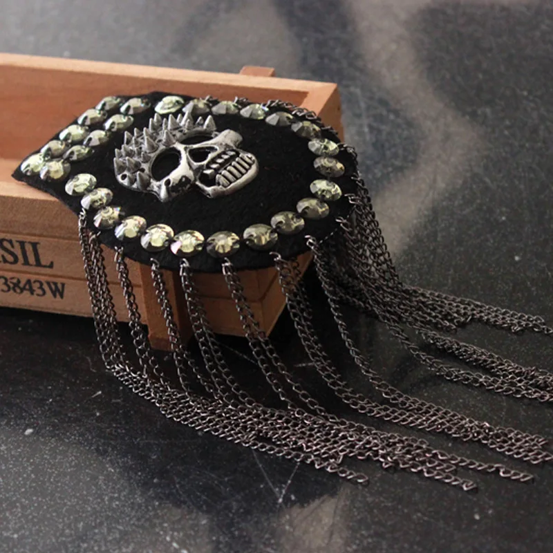 2 шт. нашивка с бахромой и черепом заклепками аппликация на плечо нашивки для