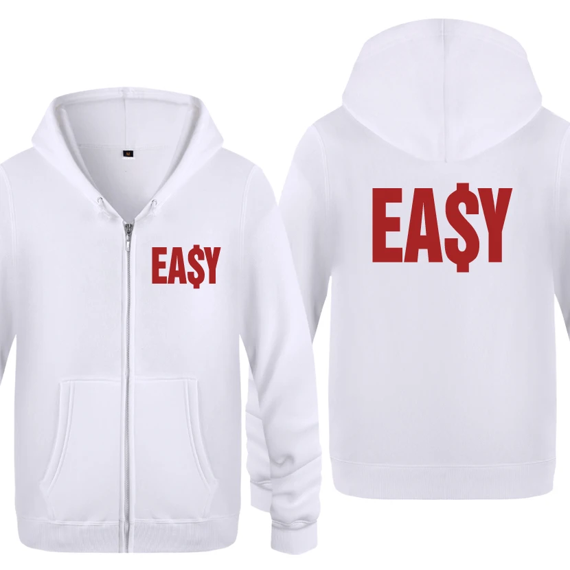 

Ea$y Money Dollar Tide Brand Hoodies Men 2018 Men's Fleece Zipper Cardigans Hooded Sweatshirts