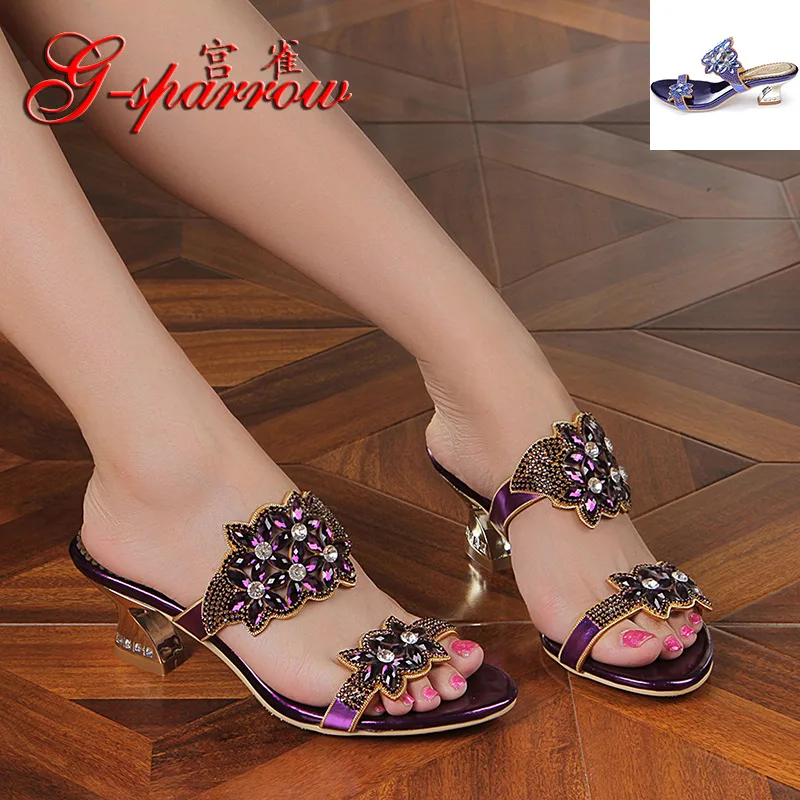 Женские сандалии на высоком каблуке с открытым носком размеры 11|style slippers|slippers for