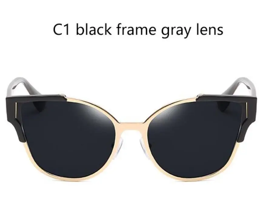 C1gray lens Женские зеркальные солнцезащитные очки, модные розовые очки, фирменный дизайн, светоотражающие Плоские линзы, женские солнцезащитные очки, роскошные UV400 Солнцезащитные очки - Цвет линз: C1gray lens