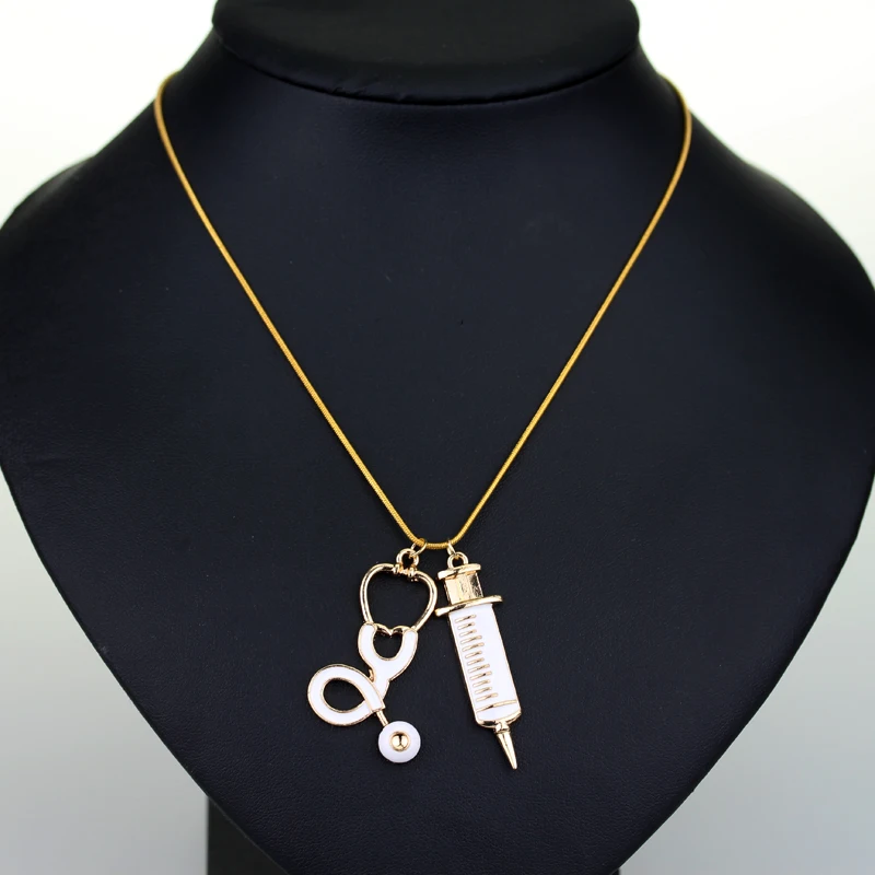20 шт./лот позолоченные ожерелья с медицинским стетоскопом Доктор Кто сделай сам
