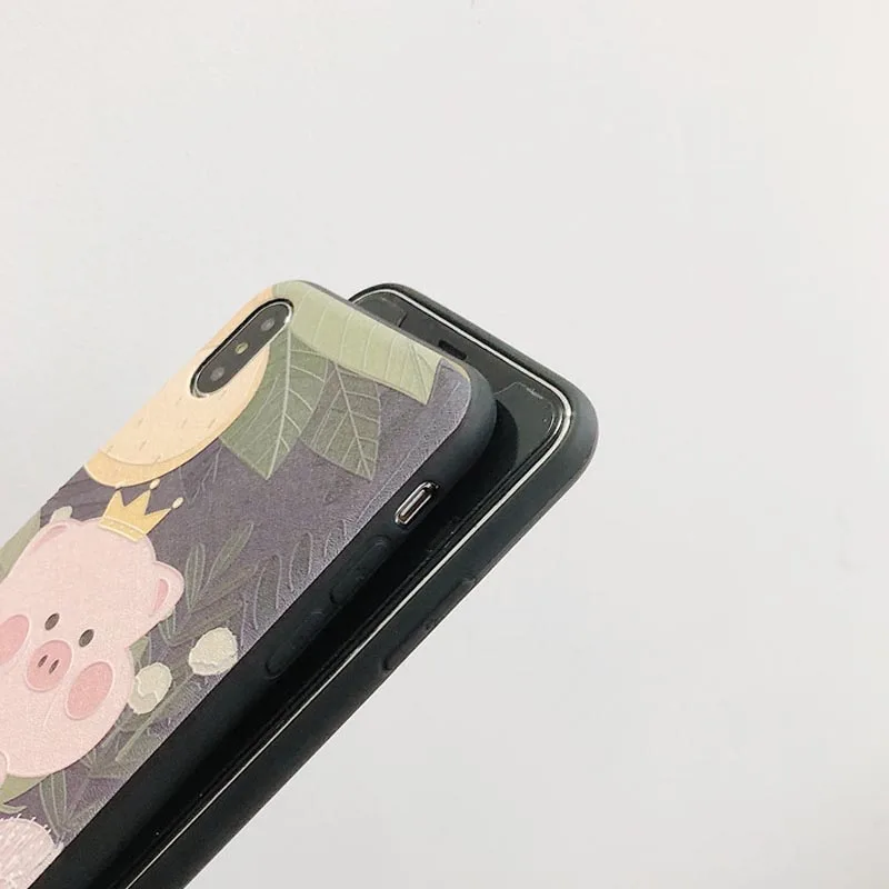 JIBAN милый мультфильм свинья чехол для телефона iphone 8 plus XS Max XR X 7 6s 6 задняя крышка