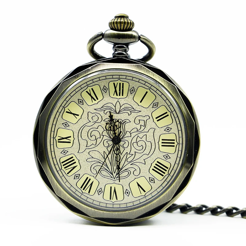 

Оригинальные карманные часы Mechaincal для мужчин и женщин, без крышки, римские резные часы, настольные часы с ожерельем, модные часы, подарок