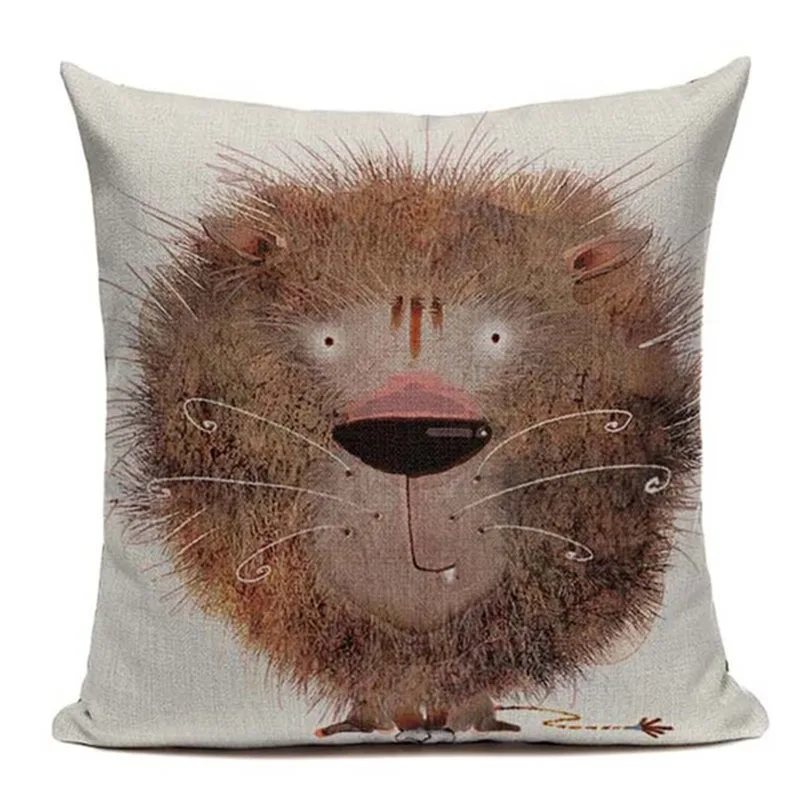 Relax Cotton Linen Vintage Jacob Bedroom Decor Fundas 45Cmx45Cm Square King Tiger Printing Home Car Office Throw Pillow Case | Дом и сад
