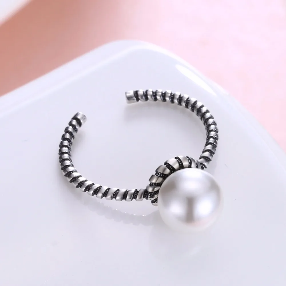 2018 новый 925 пробы Silver Pearl открытие перстни для Для женщин Anillos Mujer Марка Винтаж