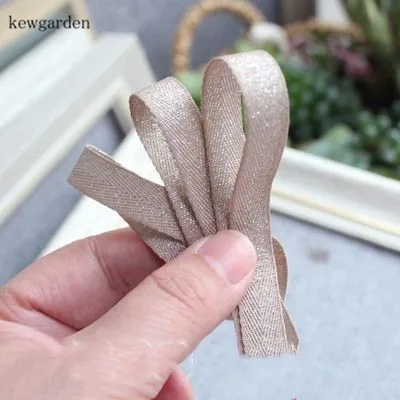 Kewgarden " 3/8" Золотая проволока матовая текстура атласные ленты вручную изготовленная лента DIY бант лента упаковка Riband 5 метров