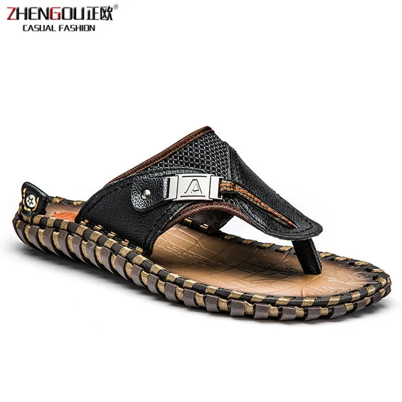 Cosidram/тапочки из натуральной кожи пляжная обувь мужские вьетнамки коллекция 2018