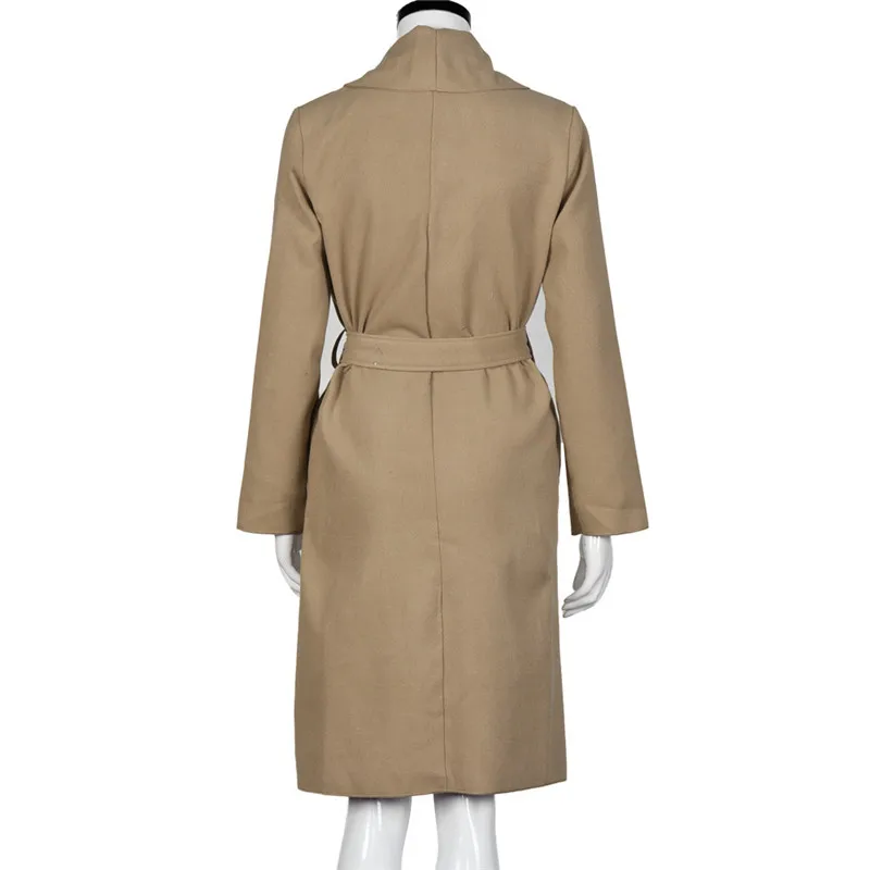 #2533 зимнее пальто женщин Тренчи для oversize теплый с длинным рукавом пояса Верхняя