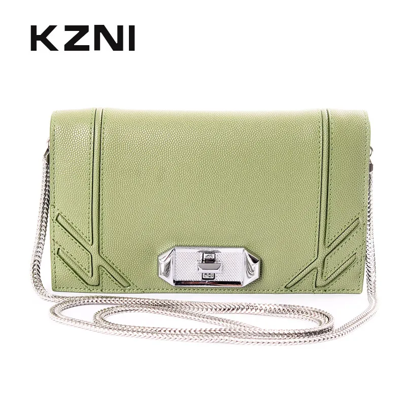 KZNI сумки через плечо для женщин цепи кожаные кошельки и Высокое качество Pochette Sac