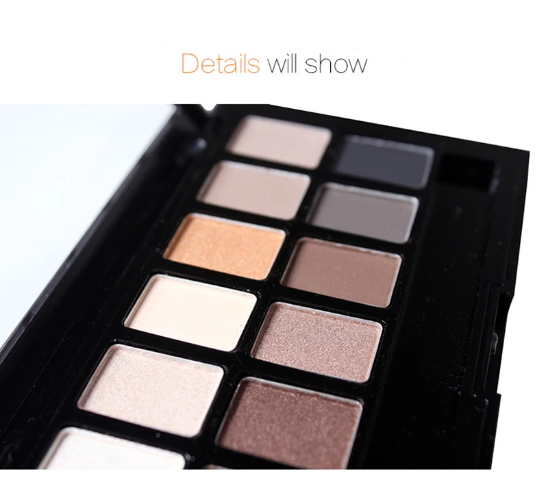 Ucanbe 12 цветов Pro Nude Earth color макияж тени для век Палитра с кистью дымчатые тени для век мерцающие матовые минеральные Водонепроницаемые Наборы
