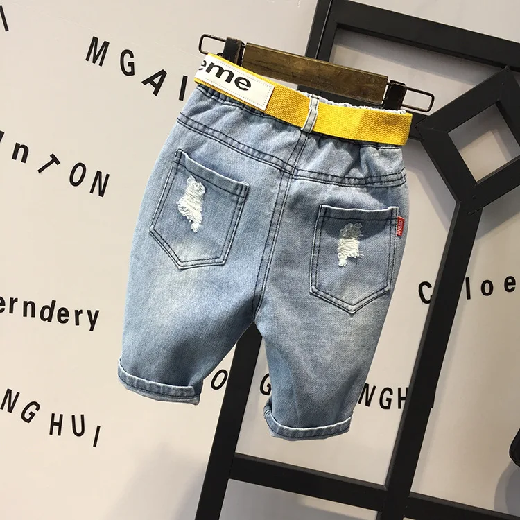 

Retail Children's clothing summer new boy denim vest + T-shirt + pants three-piece boys boys sets 2018