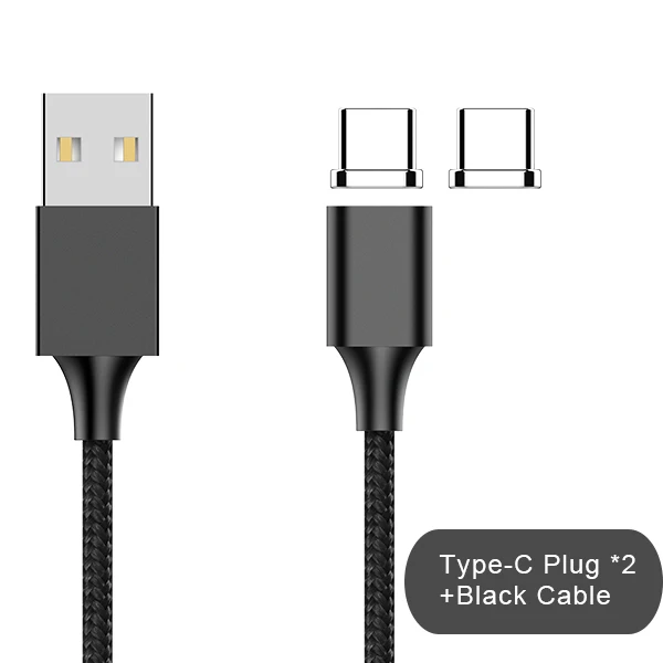 2Type-c 1black cable NOHON 3 в 1 Micro usb type C кабель для зарядки и синхронизации данных для iPhone X 7 8 6 5 Plus Магнитная Быстрая зарядка для samsung - Цвет: 2Type-c 1black cable