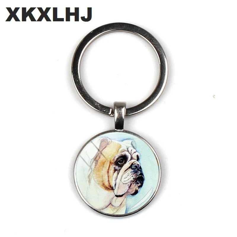 XKXLHJ модное кольцо для ключей бульдог Английский Круглый ручной работы ремесло