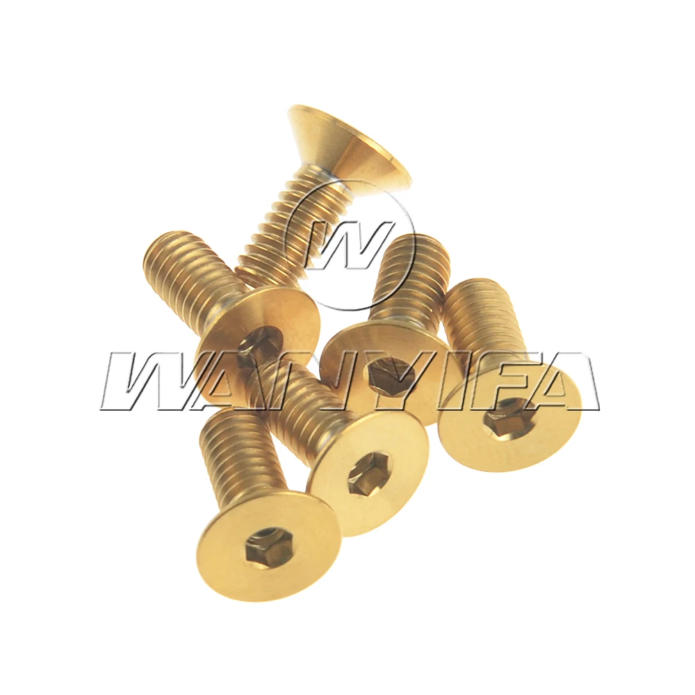 Титановый болт с шестигранной головкой для велосипедного велосипеда 6 шт. M4x10 15 мм