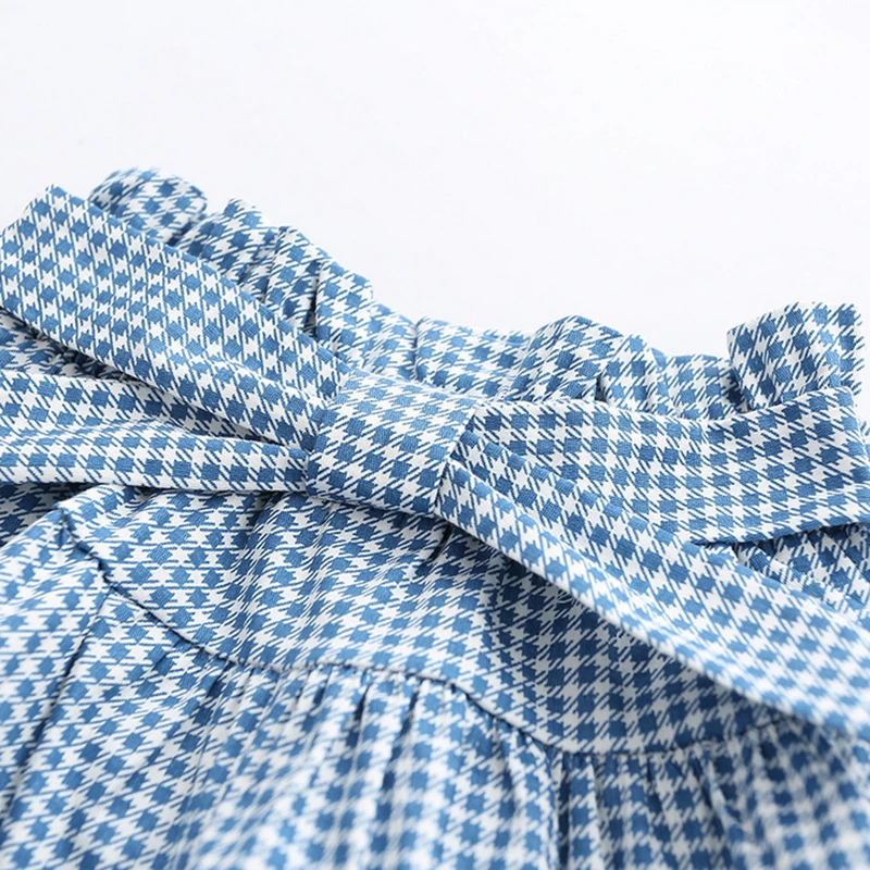 Повседневное решетки 2019 модная летняя детская Костюмы девушки из двух частей