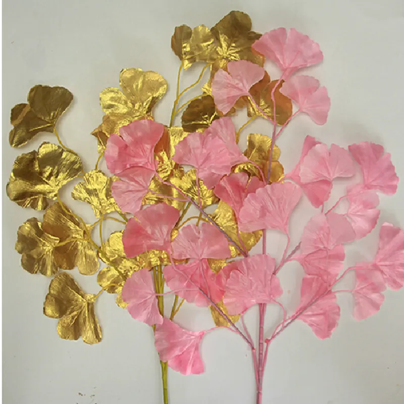 Шелковый цветок искусственное растение листья гинкго для рождества домашнего