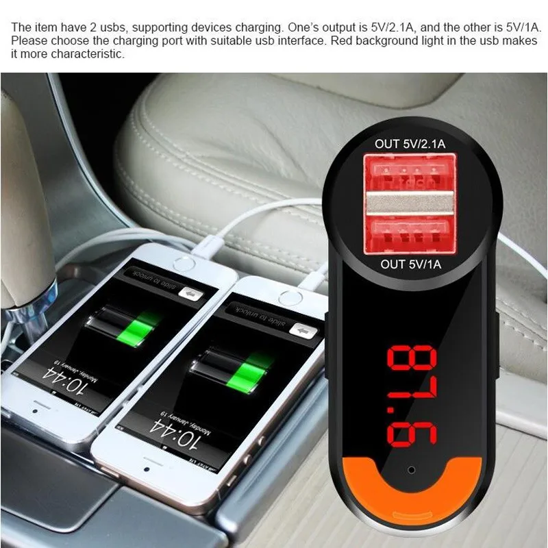 Bluetooth автомобильный FM передатчик модулятор комплект BT Handsfree Dial Call для Iphone Android