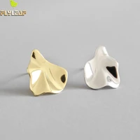 flyleaf gold irregular uneven stud earrings for women 2018 new trend 100 925 sterling silver lady fashion jewelry