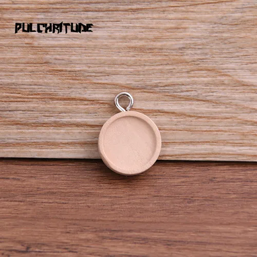 12mm silver PULCHRITUDE 6 шт. 12/15/25/30 мм внутренняя Размеры древесины Цвет круглый дерево Кабошон База Установка Подвески Цепочки и Ожерелья Выводы - Цвет: 12mm silver