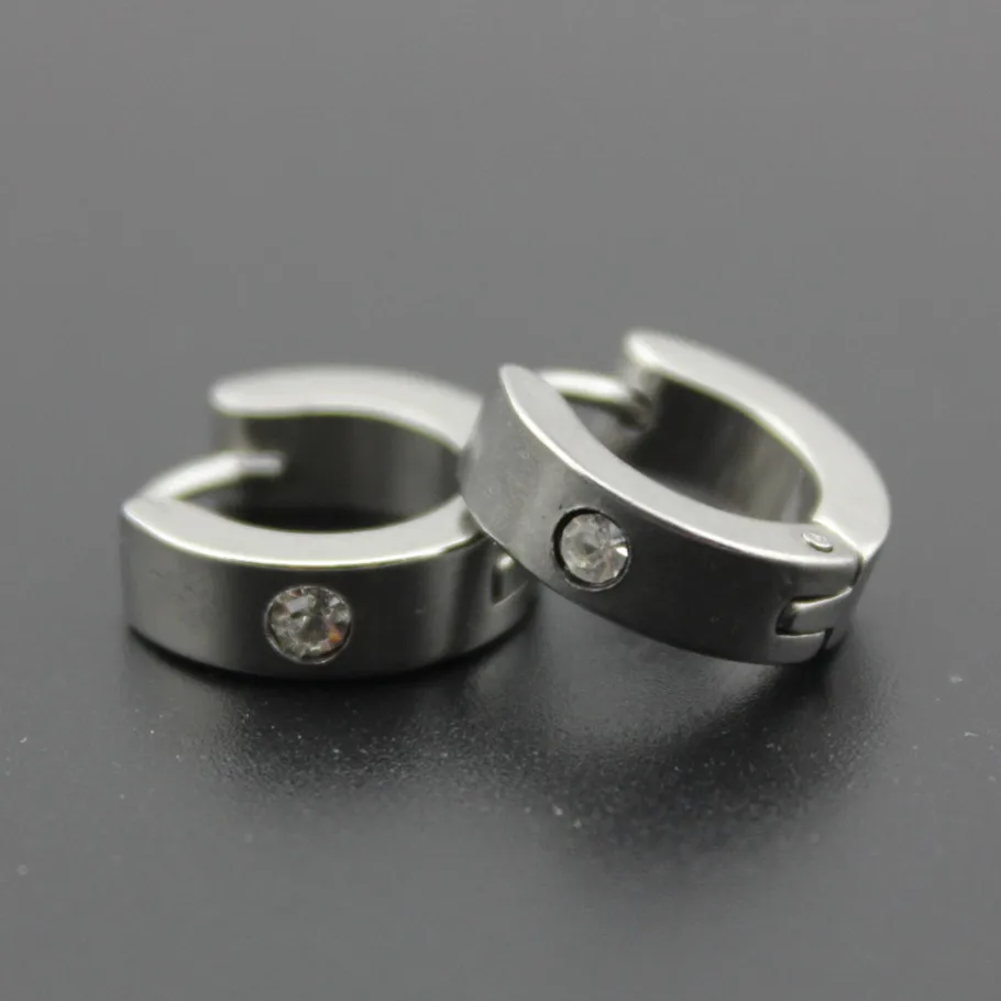 Серьги кольца с кристаллами для мужчин и женщин маленькие круглые сережки из