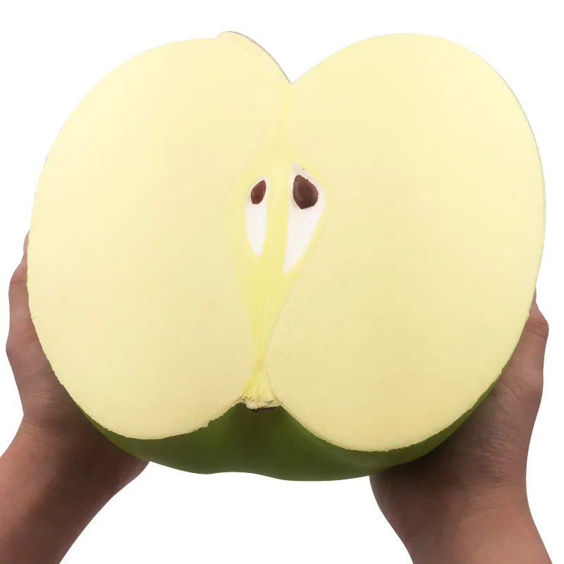 Супер большой зеленый красный яблоко 24 см Сжимаемый медленно поднимающийся