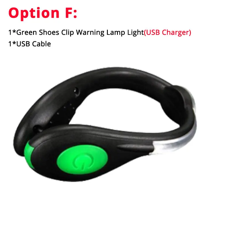 USB Green USB зарядное устройство наружный велосипедный светильник Светодиодный светящийся безопасный ночной зажим для беговой обуви велосипедный Предупреждение льная лампа безопасный мигающий светильник - Цвет: USB Green