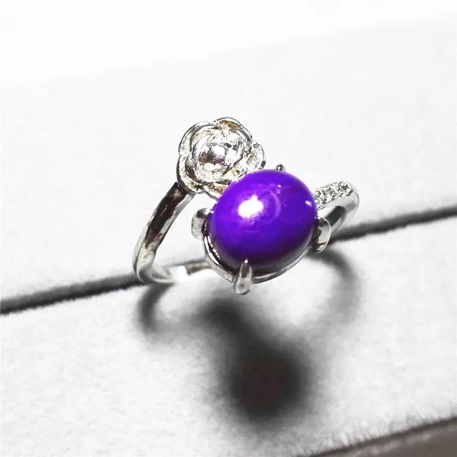 Природный Фиолетовый Sugilite Gemstone 925 стерлингов Серебряные ювелирные изделия