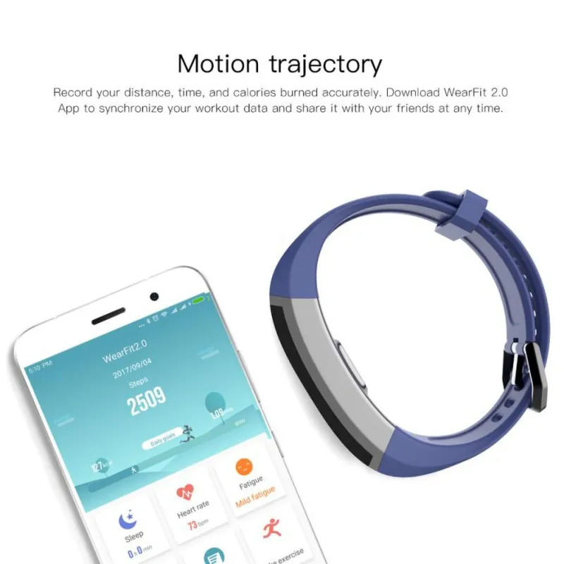 

Fitness Tracker Smart Bracelet Real-time Heart Rate Blood Pressure Monitoring Sport Sleep Tracker Stopwatch Distance Calculation