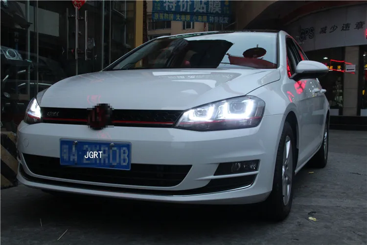 2 шт. автомобильный стиль светодиодный фары для VW Golf 7 2013- для Golf 7 Головной фонарь светодиодный DRL Объектив двойной луч H7 HID Xenon bi xenon объектив