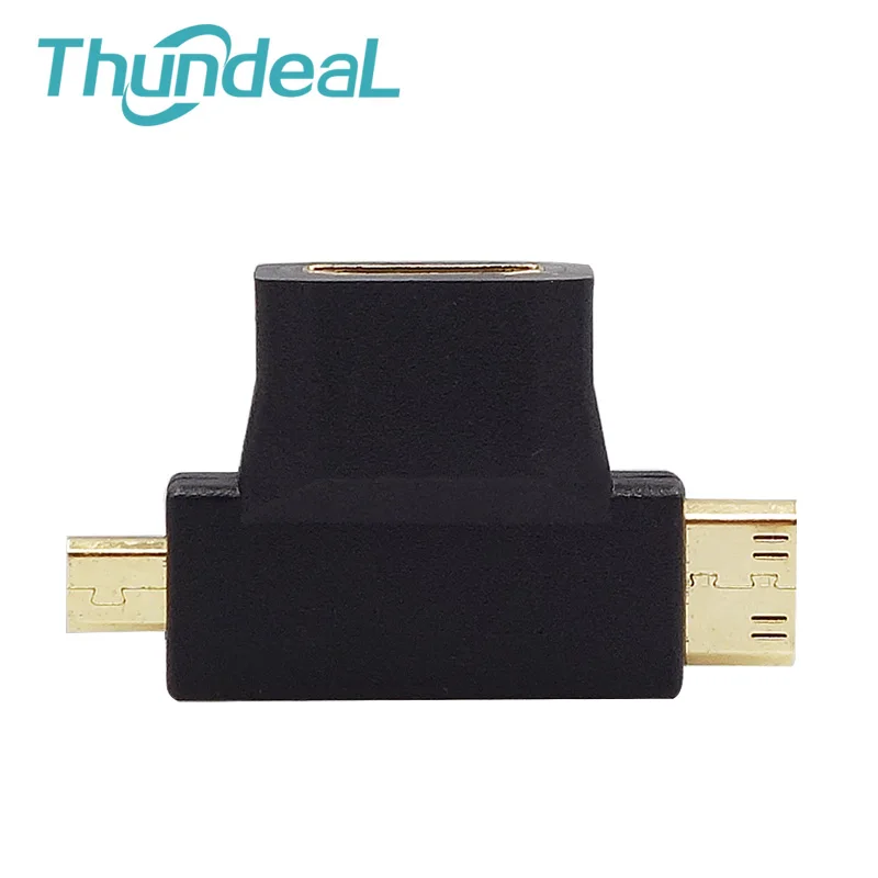 Thundeal Высокоскоростной 1080P 3 в 1 V1.4 HDMI Женский к мини микро Мужской Разъем адаптер 90