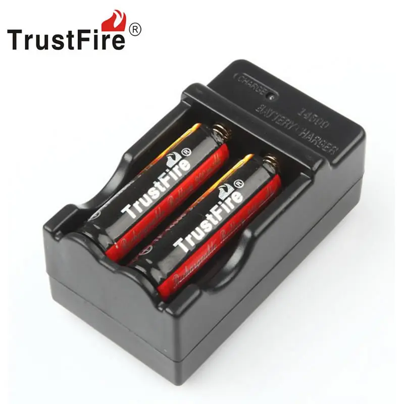 14500 зарядное устройство + 2 шт TrustFire Подлинная полная емкость 900mAh литий ионная