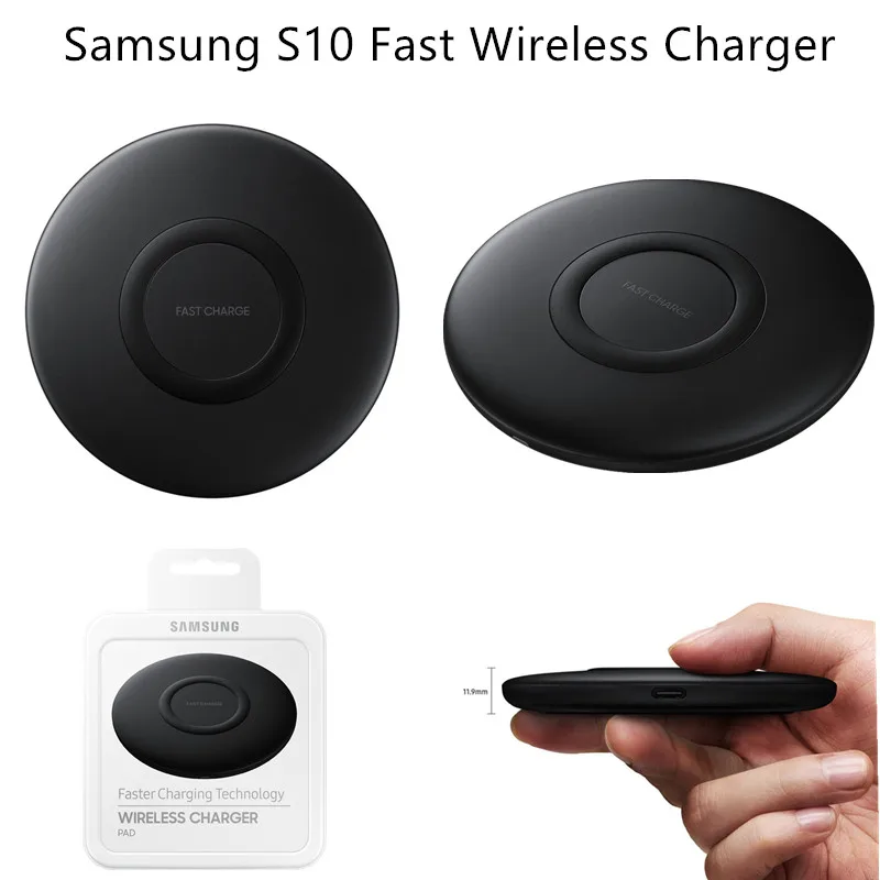S10 Charger andCable Оригинальное Быстрое беспроводное зарядное устройство samsung Qi Smart Quick Charge для Galaxy S8 S9 S10 Plus S6 S7 Note10+/iPhone X XS 8 MAX/EP-NG930 - Тип штекера: S10 Charger andCable