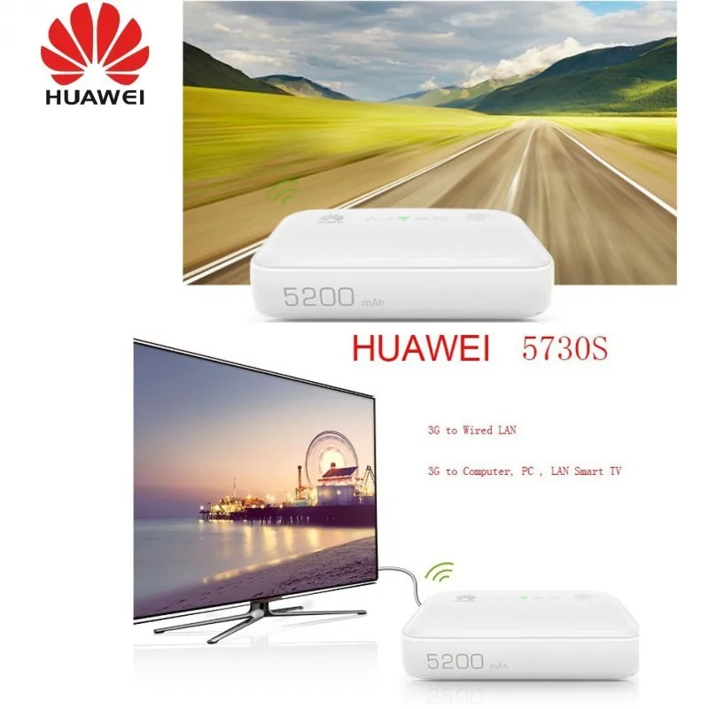 Huawei E5730 3g Мобильный Wi Fi точки доступа с Ethernet Порты и разъёмы 5200 мАч Мощность банк (3g