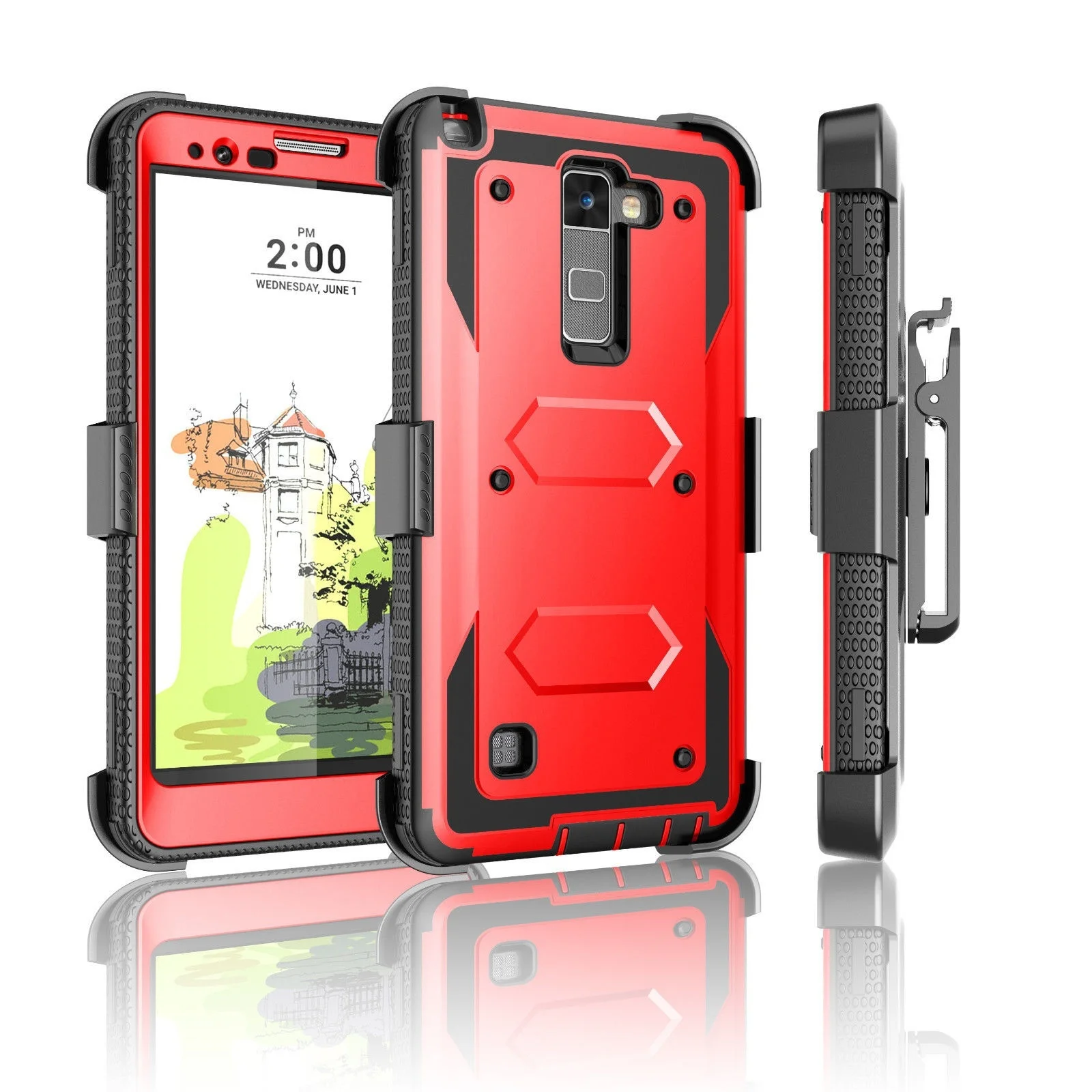 YUMQUA чехол на LG K7/Treasure LTE/K8 с металлическим жестким креплением для телефона с клипом для пояса на LG K8 Treasure.