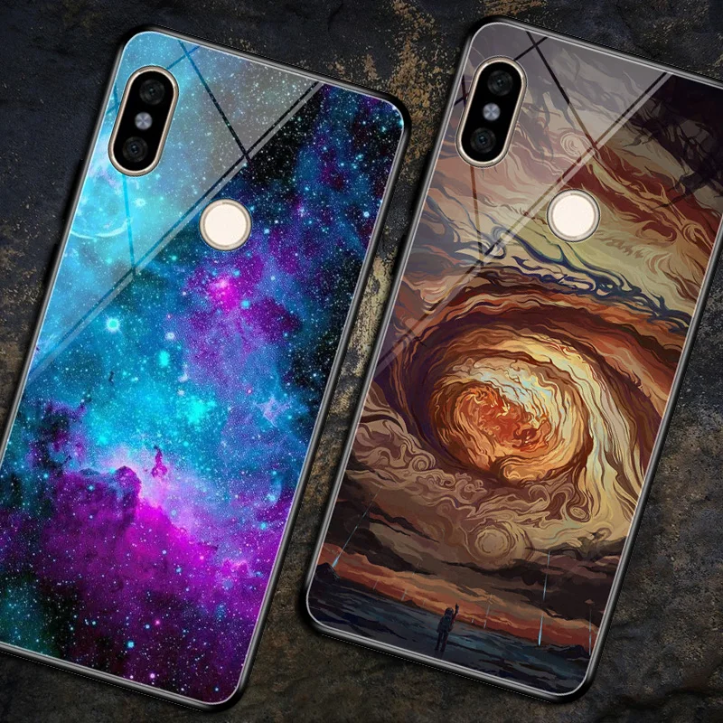 Чехол для Xiaomi Redmi Note 6 Pro закаленное стекло звездное небо чехол Note6