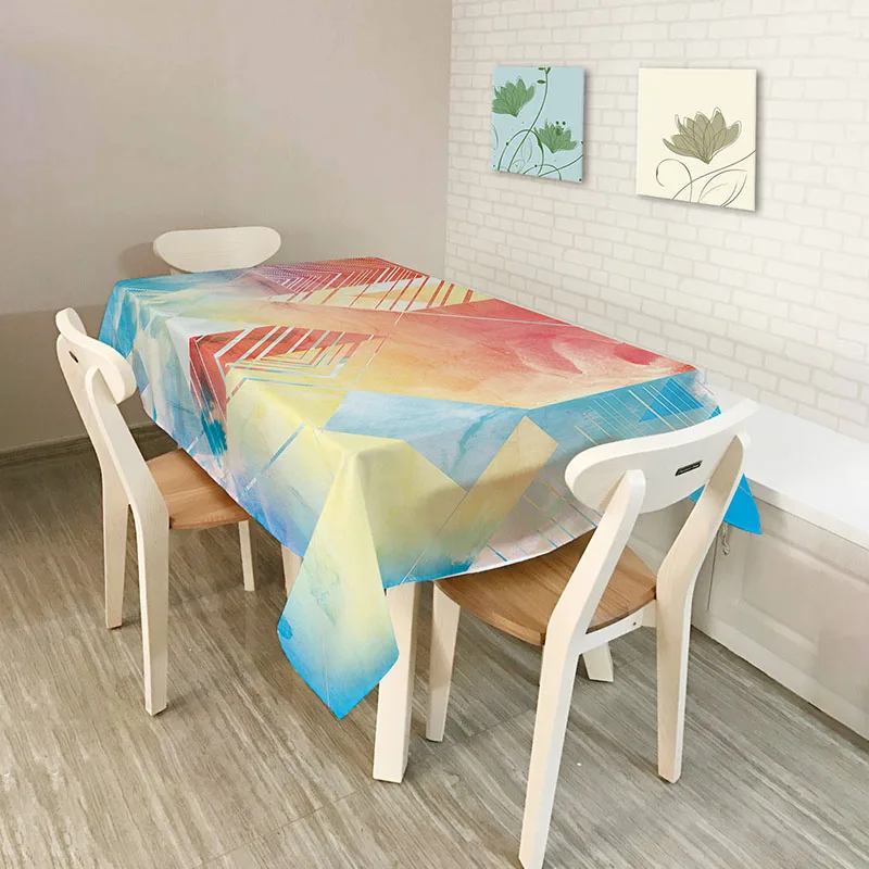 Monily полиэстер Водонепроницаемый прямоугольник Скатерти Необычные абстрактные