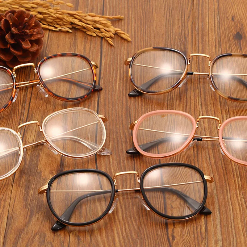 

Vintage Clear Lens Eyeglasses Frame Retro Round Men Women Eyewear Nerd Glasses Black/Leopard/Pink/Tea/Transparent