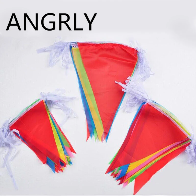 ANGRLY 4 м Висячие флаги церемония открытия треугольный цвет Флаг праздничные