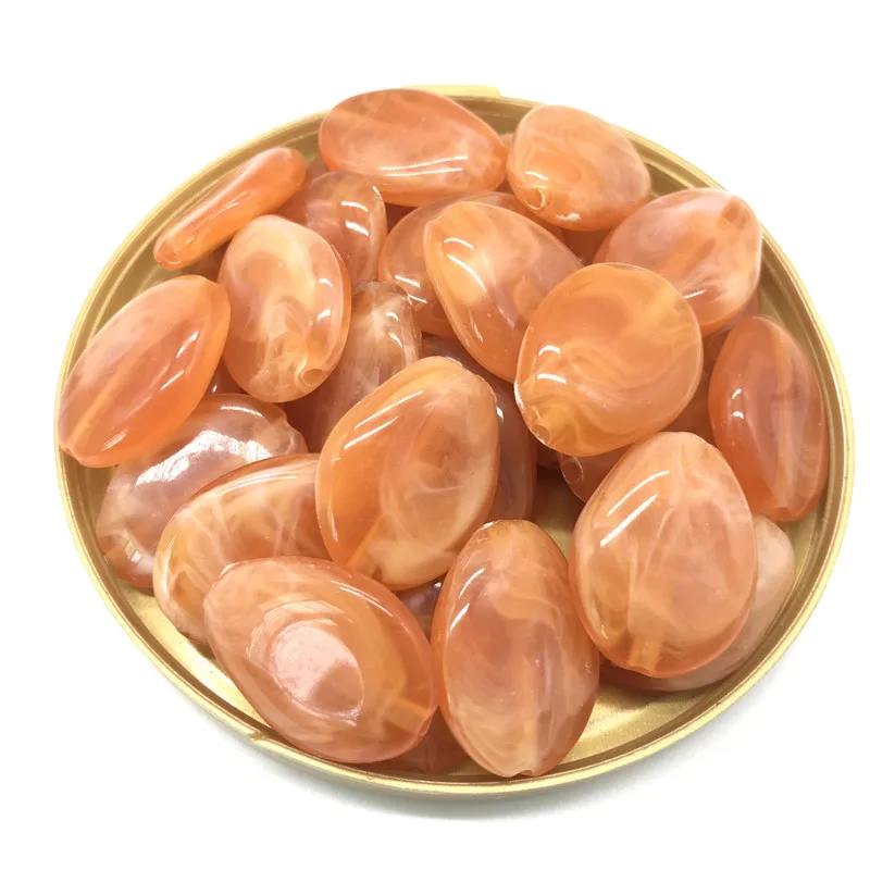 10pcs 18x25mm imitation natural goose soft stone oval acrylic beads For Jewelry Making DIY bracelet necklace