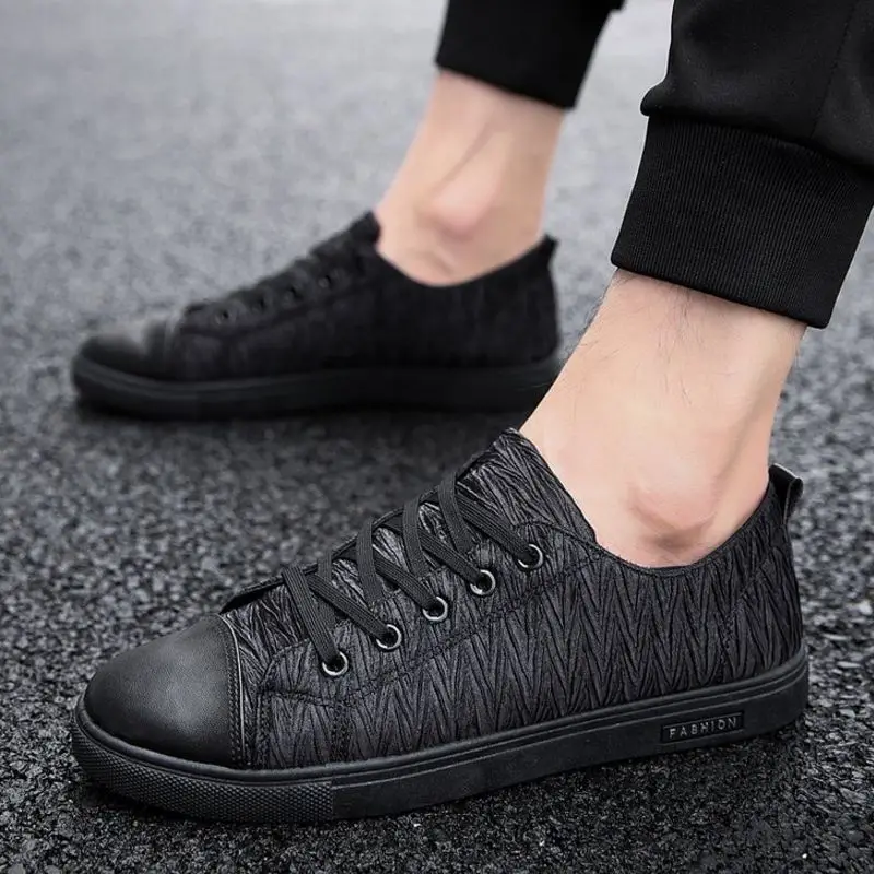 RAZAMAZA Fashion Men Korean Casual Shoes Round Toe Lace Up Solid Color Daily Leisure Male Footwear Size 39-44 | Обувь