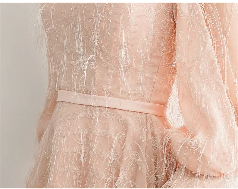 Женское коктейльное платье Розовое Коктейльное Платье До Колена с рукавом 3/4 и