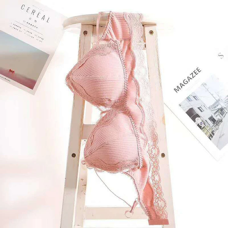 Кружевной бюстгальтер без косточек из хлопка бюстгальтеры летний Пушап Для
